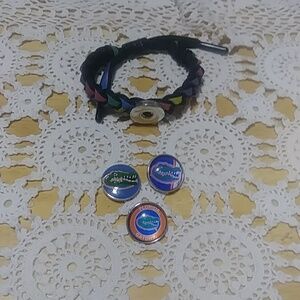 Sports Fan Snap Jewelry - Rastaclat Bracelet + snap buttons